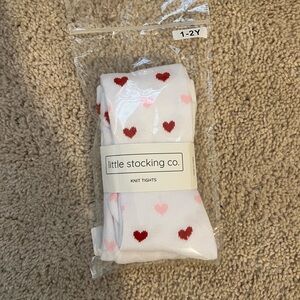 1-2 Year Little Stocking Co Heart Knit Tights. In original packaging. NWT.